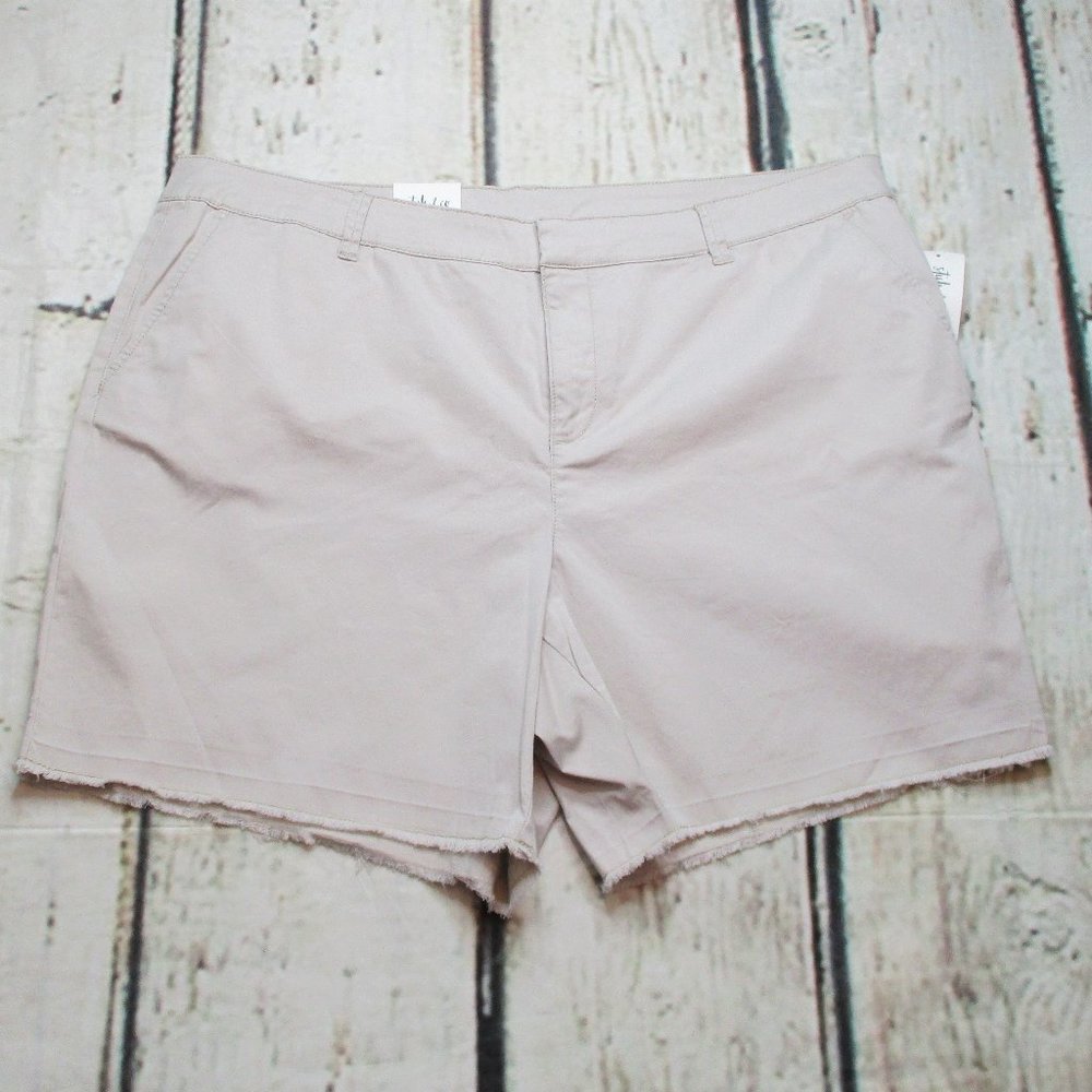 Style & Co Plus Raw Hem Chino Shorts